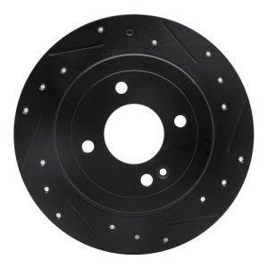 Dodge Attitude Brake Rotor (1) - Rear Right - R1 Concepts - Drilled & Slotted - Black - `12-`25